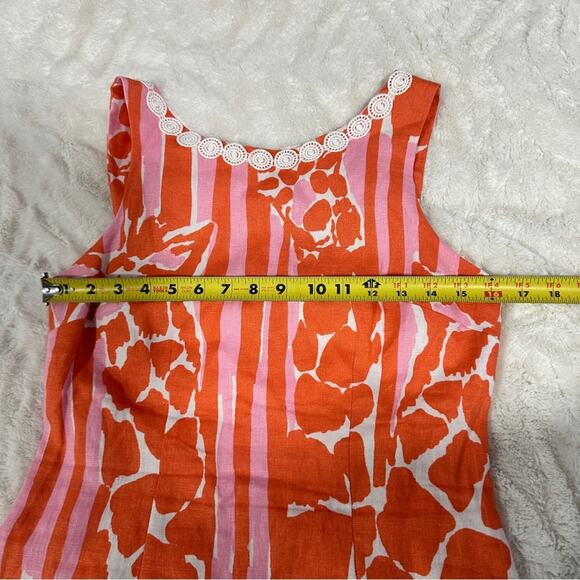 Lilly Pulitzer Size 4 Orange Pink Giraffe Print Mini Dress Summer Chic Coastal - Picture 14 of 16